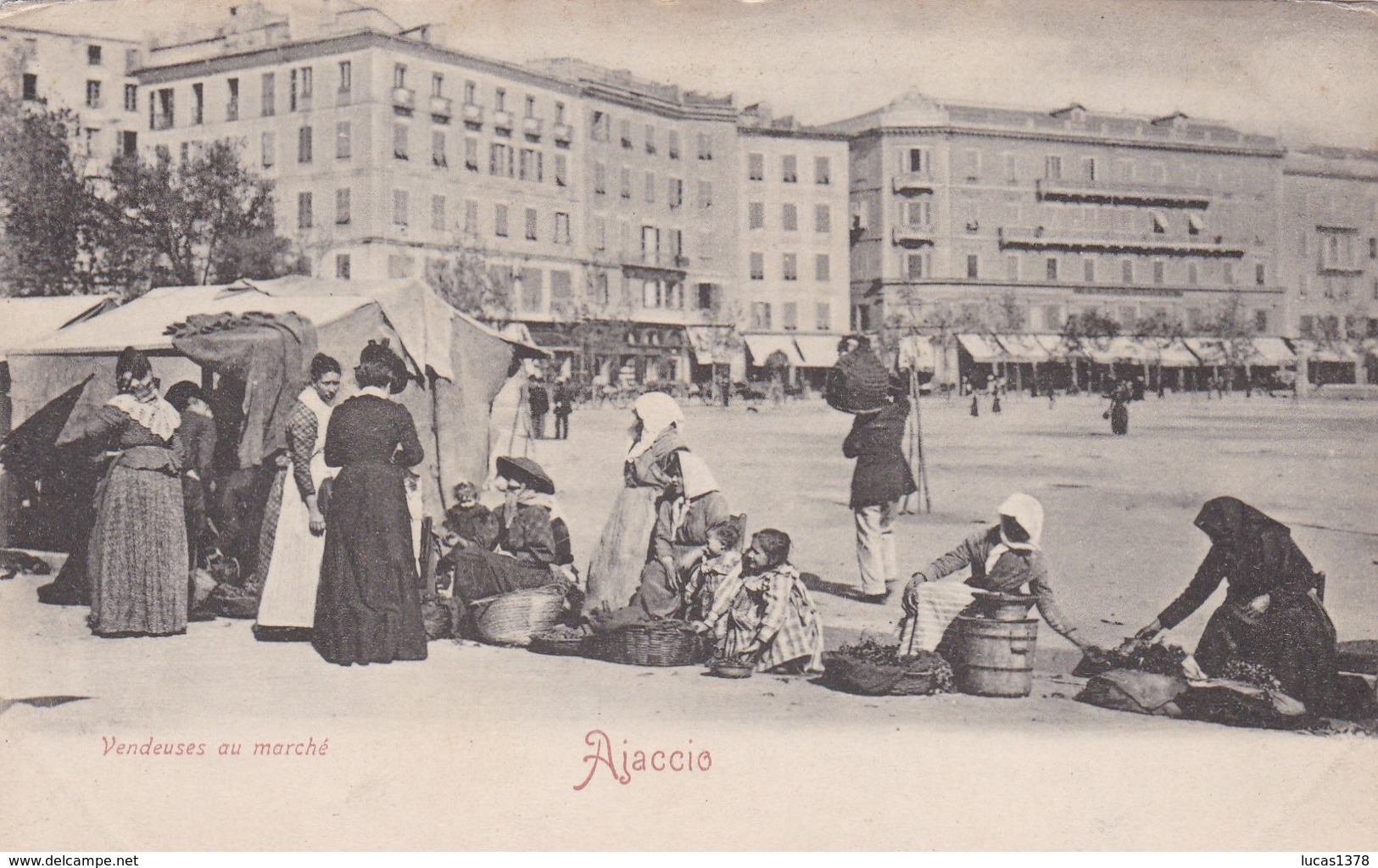 20 / AJACCIO / VENDEUSES AU MARCHE  / TRES BELLE CARTE PRECURSEUR / GUITTARD 41 - Ajaccio