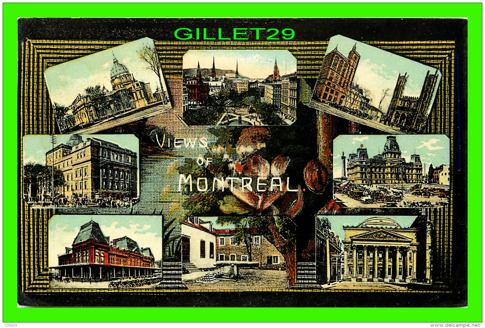 MONTRÉAL, QUÉBEC - 8 MULTIVUES -  VIEW OF MONTREAL - TRAVEL IN 1911 -  EUROPEAN POST CARD CO - - Montreal