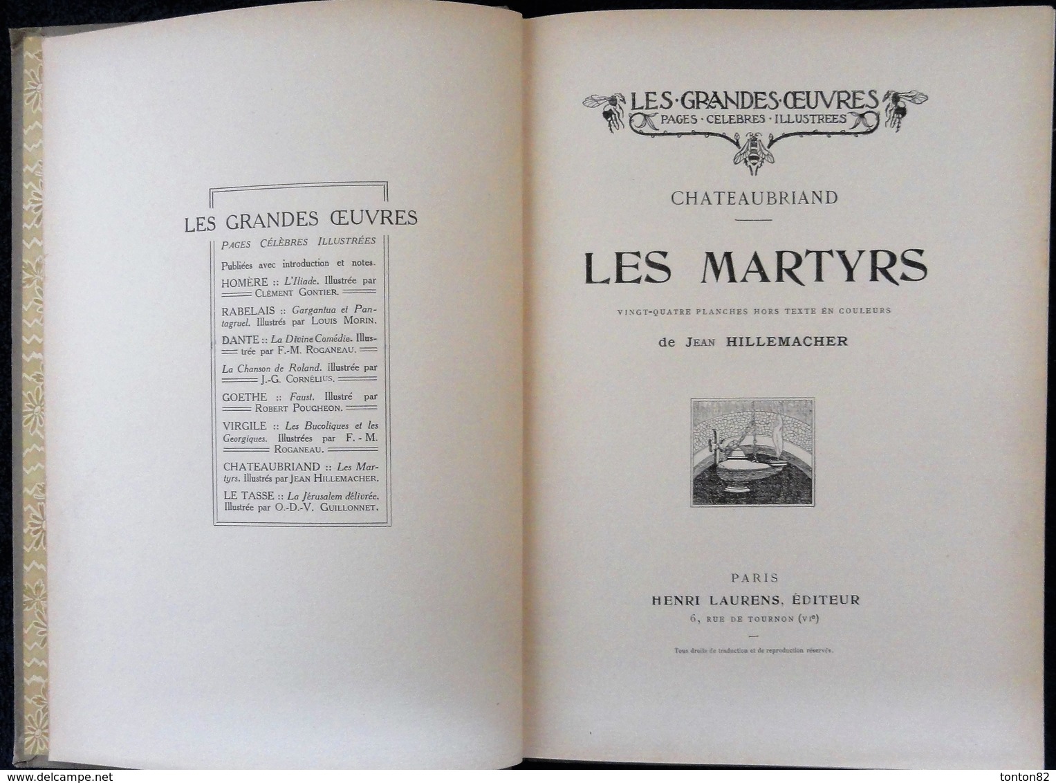 Chateaubriand - Les Martyrs - Les Grandes œuvres / Pages Célèbres Illustrées - Henri Laurens, éditeur - ( 1913 ) . - 1901-1940