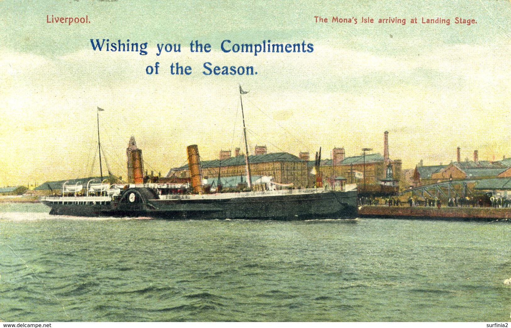 MERSEYSIDE - LIVERPOOL -  THE MONA'S ISLE (IOM) ARRIVING AT LANDING STAGE  Me582 - Liverpool