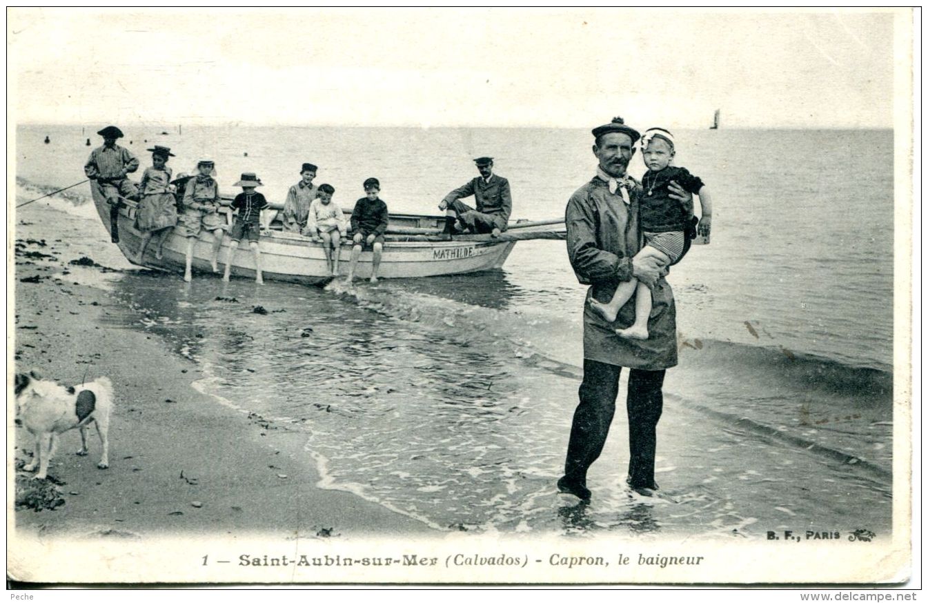 N°3808 A -cpa Saint Aubin Sur Mer Capron, Le Baigneur- - Saint Aubin