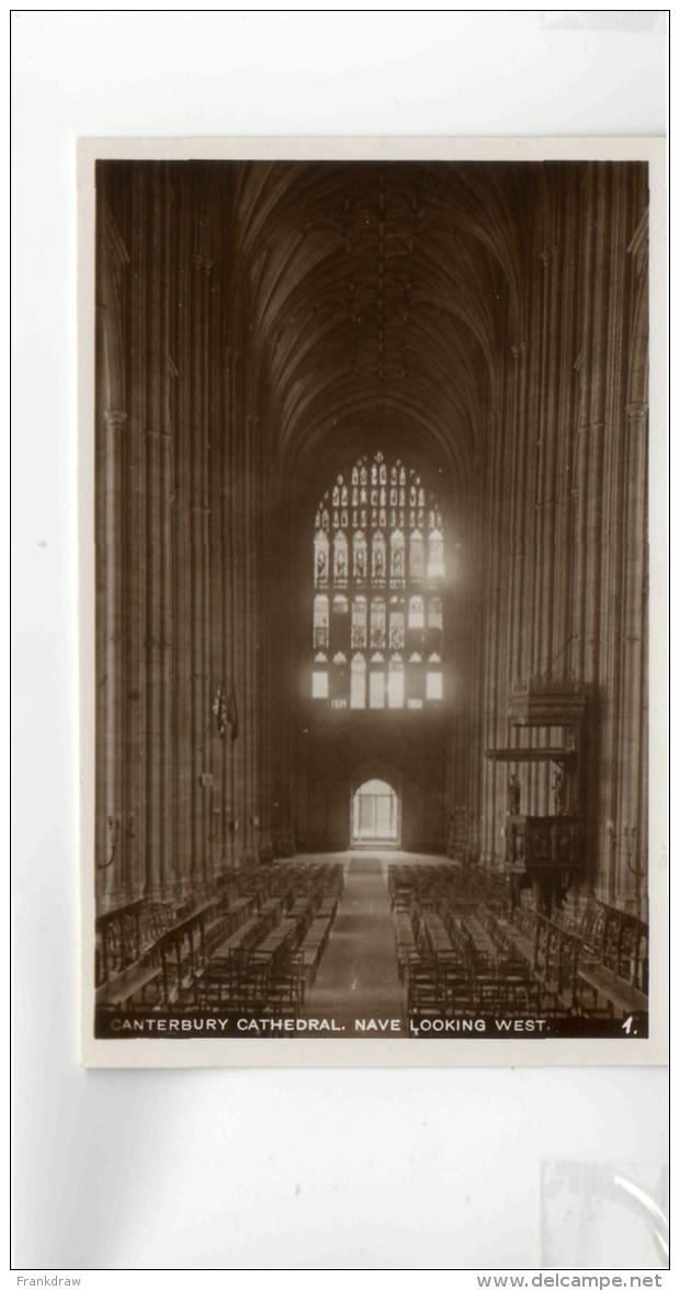 Postcard - Canterbury Cathedral Nave,Looking West - No Card No. - Unused Very Good - Unclassified