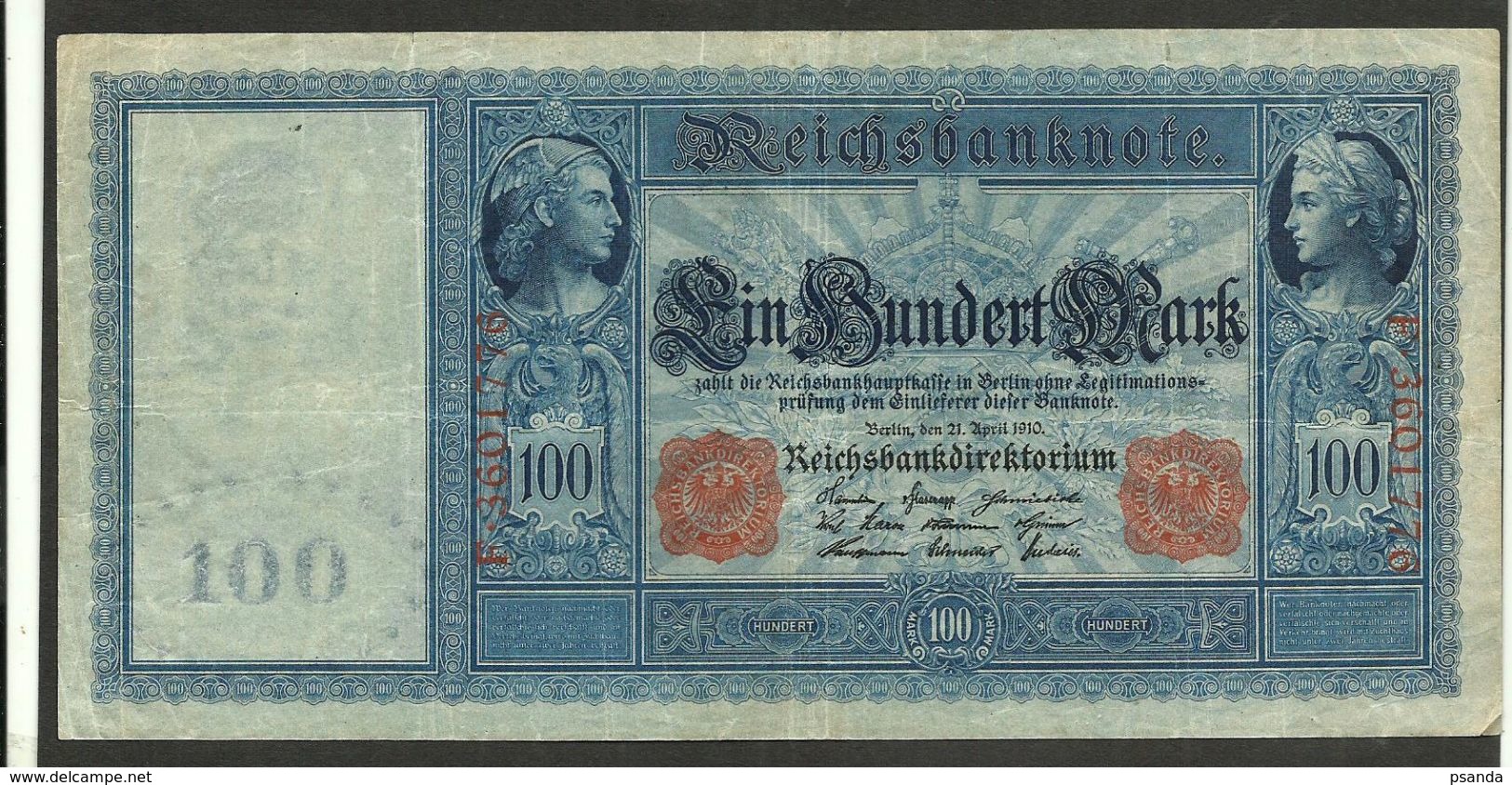 1910 Germany - 100 Mark, Reichsbanknote,used - 100 Mark