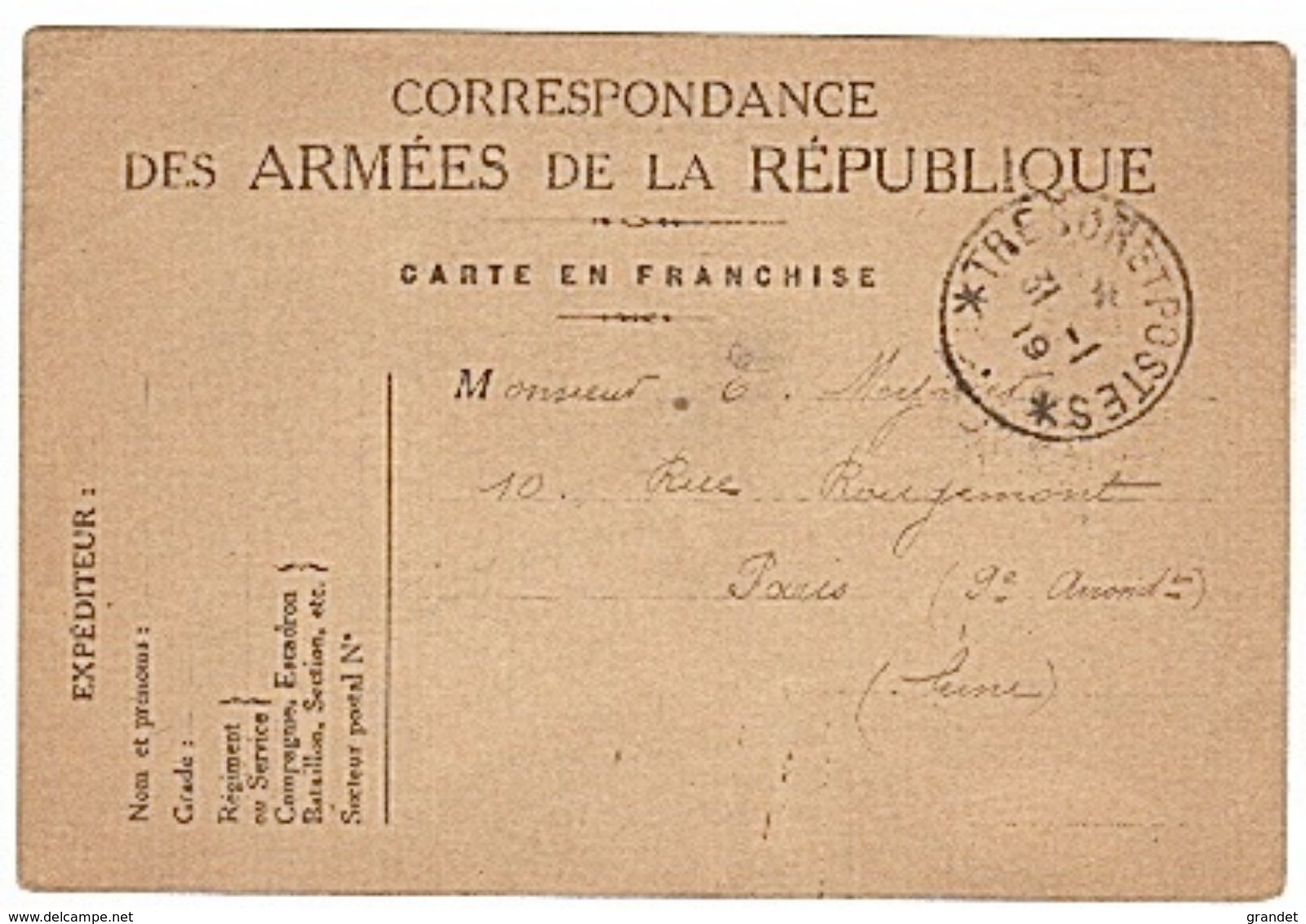 FRANCHISE MILITAIRE - Y.M.C.A.- CORRESPONDANCE MILITAIRE - FOYER DU SOLDAT - WW1 - - Storia Postale