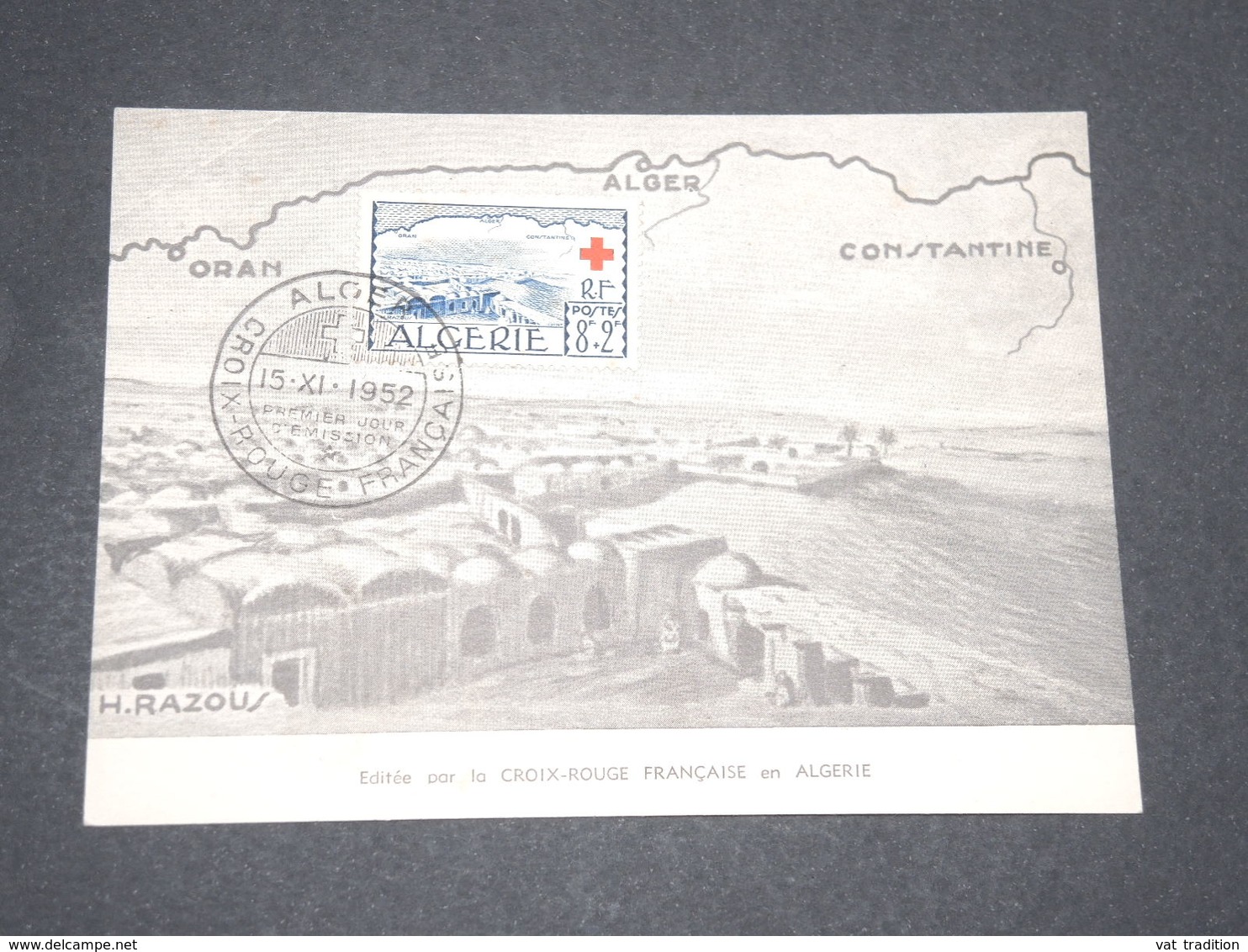 ALGÉRIE - Carte 1 Er Jour  Croix Rouge En 1952 - L 13400 - FDC