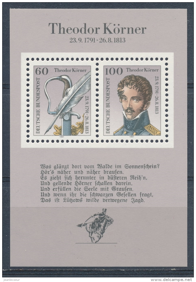 Duitsland/Germany/Allemagne/Deutschland 1991 Mi: Block 25 (PF/MNH/Neuf Sans Ch/**)(3275) - Andere & Zonder Classificatie