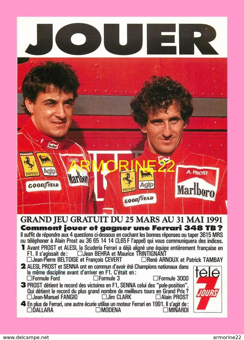 CPM Alain PROST Et Jean ALESI - Sportifs