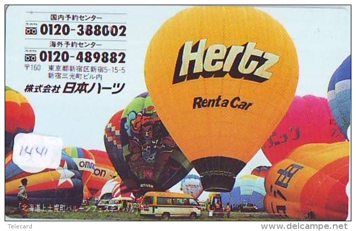 Telecarte  JAPON * SPORT * MONTGOLFIERE (1441) Hot Air Balloon * Ballon * Aerostato  * TELEFONKARTE * PHONECARD JAPAN * - Sport