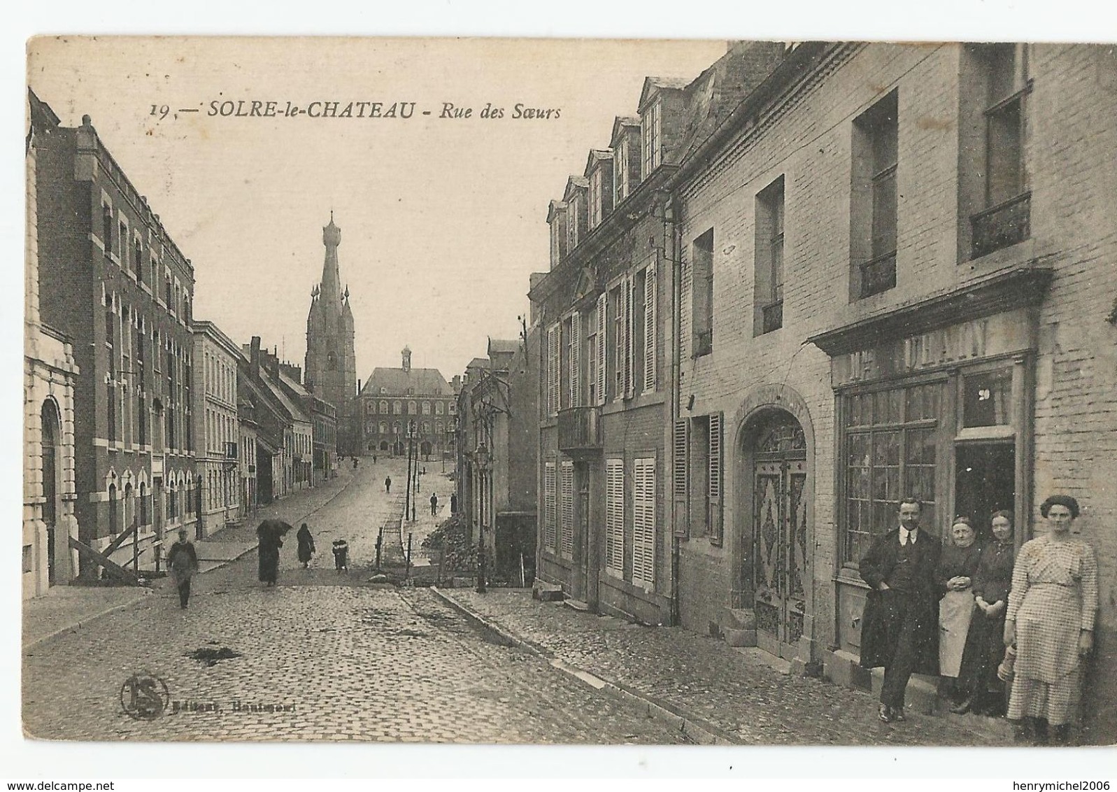59 Nord - Solre Le Chateau Rue Des Soeurs Animée 1924 - Solre Le Chateau