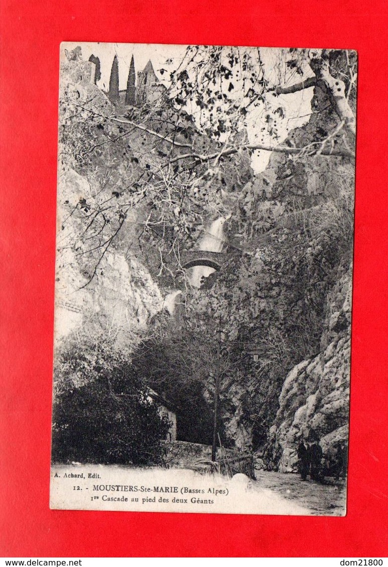 04 - Moustiers Sainte Marie : La Cascade Aux Pieds Des Deux Géants, Animé, Cpa écrite En 1923 - Andere & Zonder Classificatie