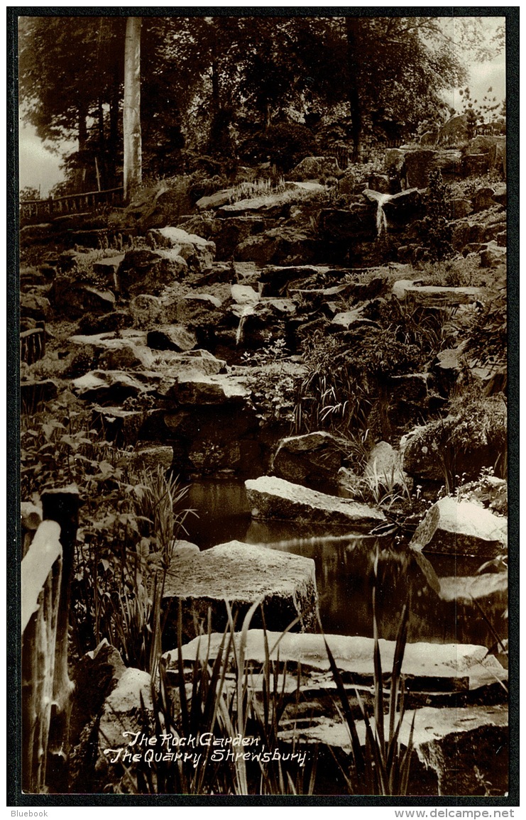 RB 1191 - Early Real Photo Postcard - Rock Garden At The Quarry - Shrewsbury Shropshire - Shropshire
