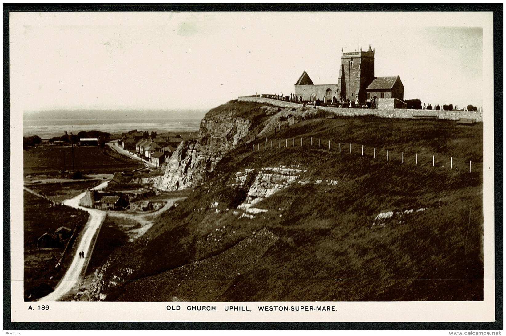 RB 1191 - Early Real Photo Postcard - Old Church - Uphill Near Weston-super-Mare Somerset - Weston-Super-Mare