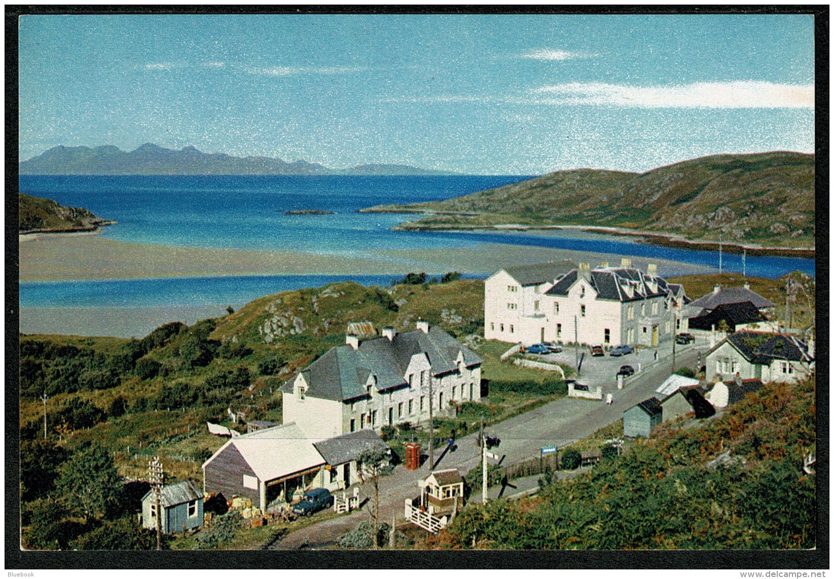 RB 1191 - J. Arthur Dixon Postcard Morar Village Post Office &amp; Telephone Box &amp; Island Of Rum Scotland - Inverness-shire