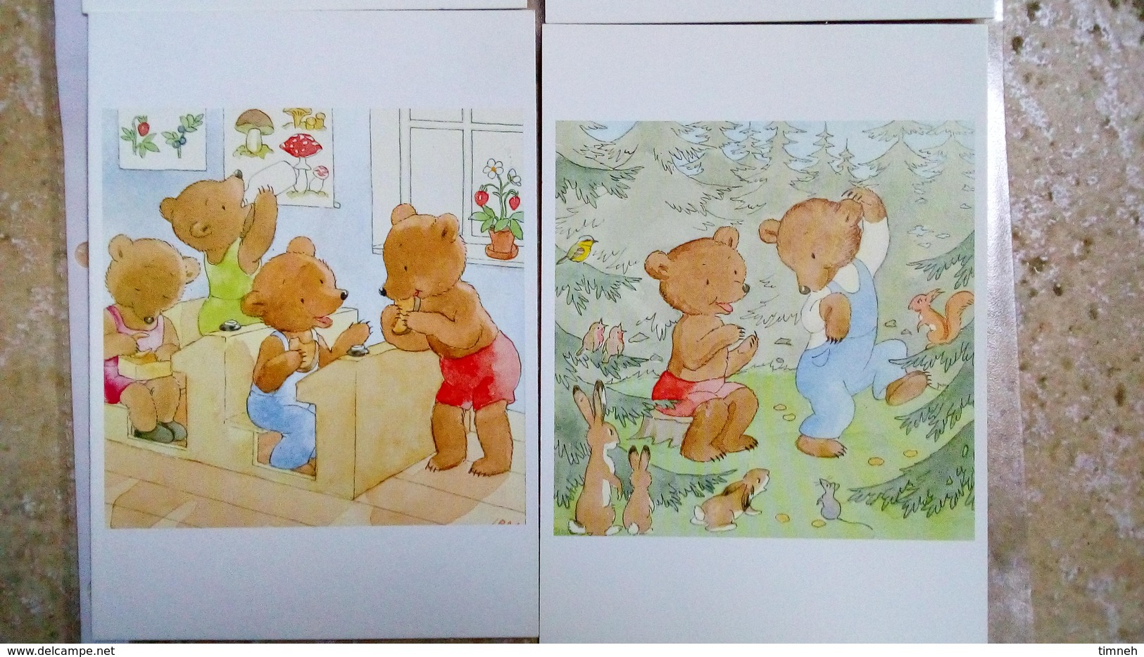 CPM. 4 ILLUSTRATIONS - IDA BOHATTA - OURS BRUMM UND BRAUN 1996 - CHAMPIGNONS GOÛTER PROMENADE FORÊT - TEDDY BEAR Hector - Contemporain (à Partir De 1950)