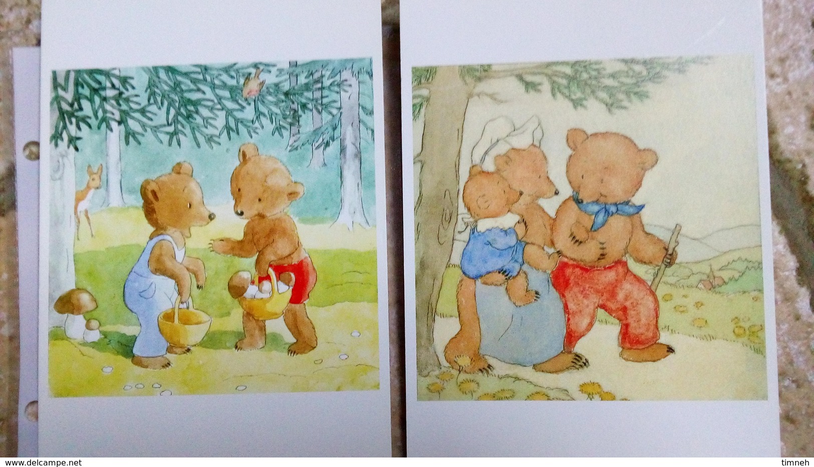 CPM. 4 ILLUSTRATIONS - IDA BOHATTA - OURS BRUMM UND BRAUN 1996 - CHAMPIGNONS GOÛTER PROMENADE FORÊT - TEDDY BEAR Hector - Contemporain (à Partir De 1950)