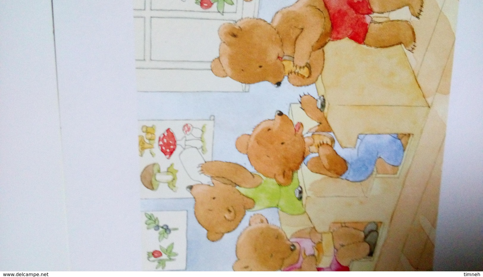 CPM. 4 ILLUSTRATIONS - IDA BOHATTA - OURS BRUMM UND BRAUN 1996 - CHAMPIGNONS GOÛTER PROMENADE FORÊT - TEDDY BEAR hector