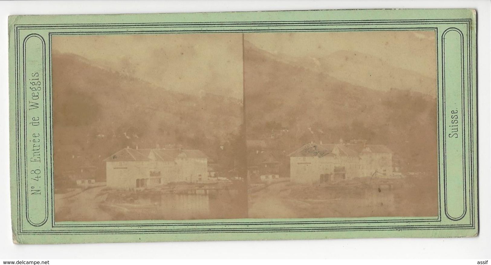 SUISSE WEGGIS WOEGGIS PHOTO STÉRÉO CIRCA 1855 /FREE SHIPPING REGISTERED - Stereoscopio