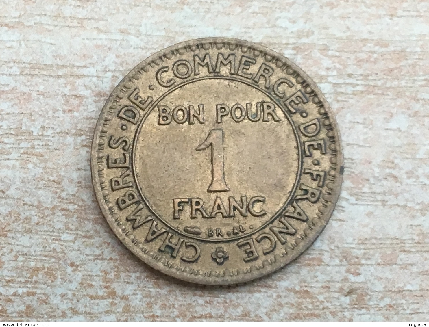 1927 1 Franc Coin - Very Fine, Uncleaned - Other & Unclassified