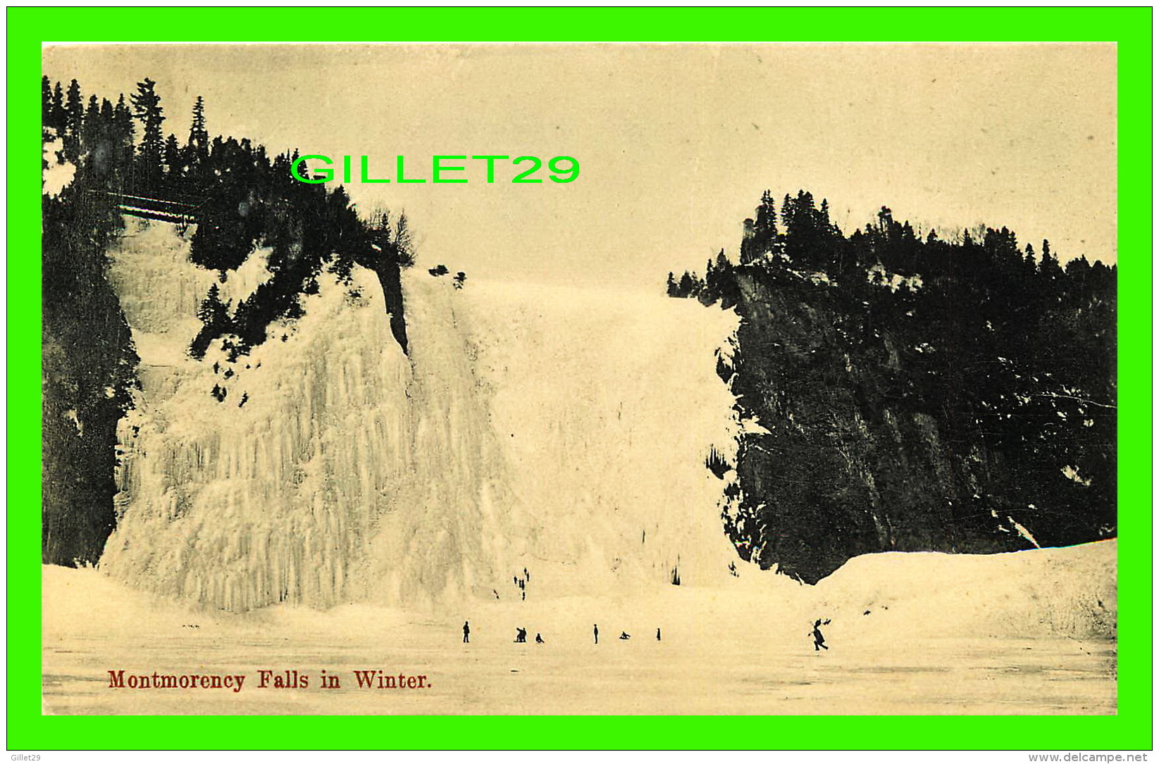 CHUTES MONTMORENCY, QUÉBEC - VIEW OF THE FALLS IN WINTER - ANIMATED -  MONTREAL IMPORT CO - - Chutes Montmorency