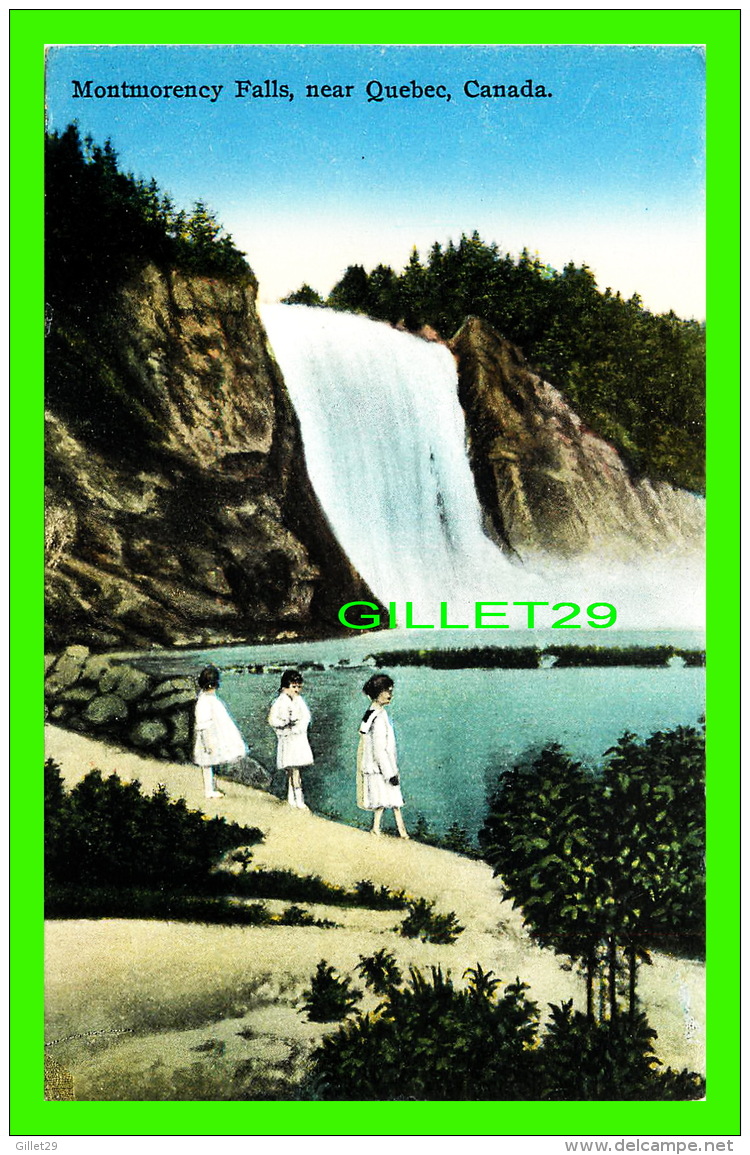 CHUTES MONTMORENCY, QUÉBEC - VIEW OF THE FALLS - ANIMATED BY 3 WOMENS -  PUB. BY ROYAL MUSEUM STE ANNE DE BEAUPRÉ - - Chutes Montmorency