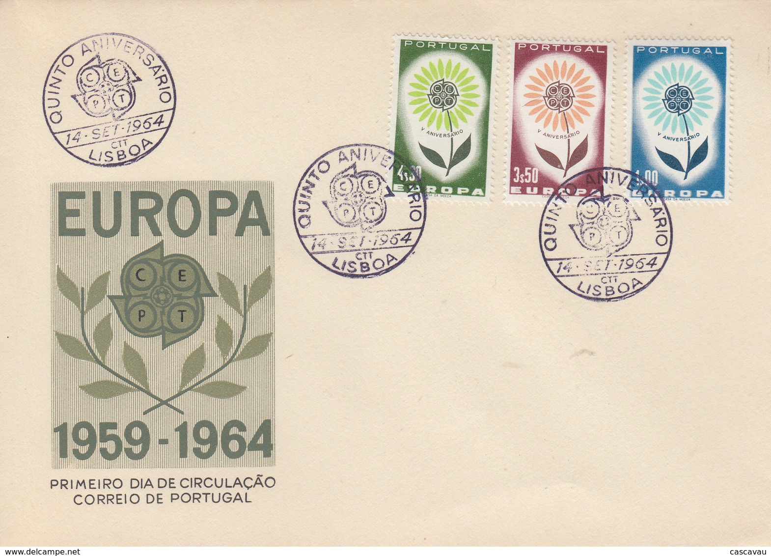 Enveloppe  FDC   1er  Jour   PORTUGAL   EUROPA    1964 - 1964