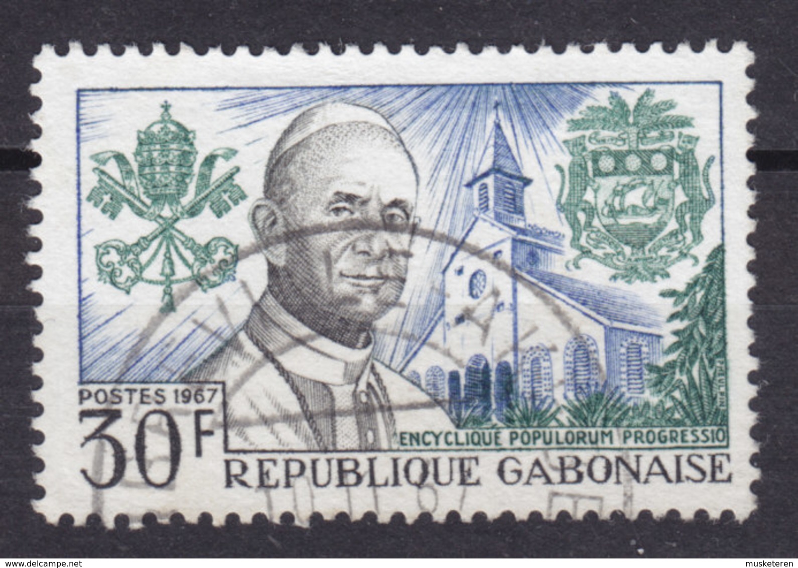 Gabon 1967 Mi. 278    30 Fr Pope Pabst Paul VI. - Gabon (1960-...)