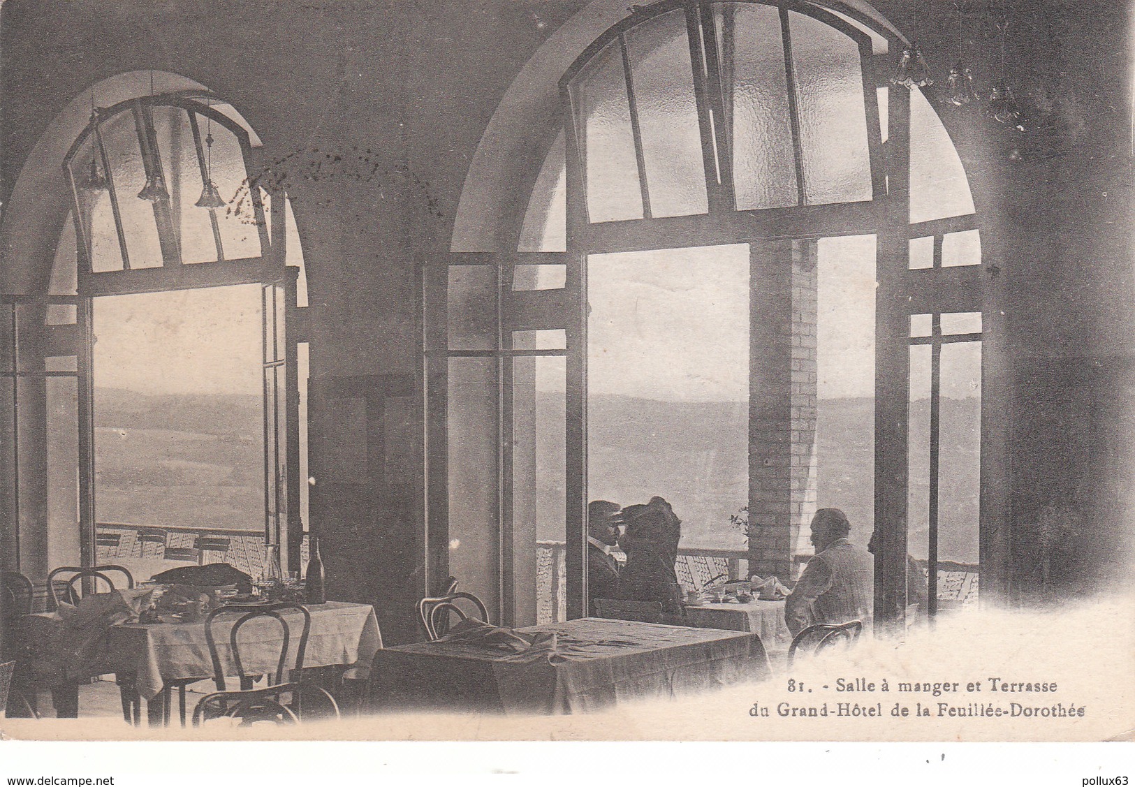 CPA LA FEUILLEE-DOROTHEE (88) SALLE A MANGER Et TERRASSE DU GRAND HÔTEL - ANIMEE (CACHET) - Autres & Non Classés