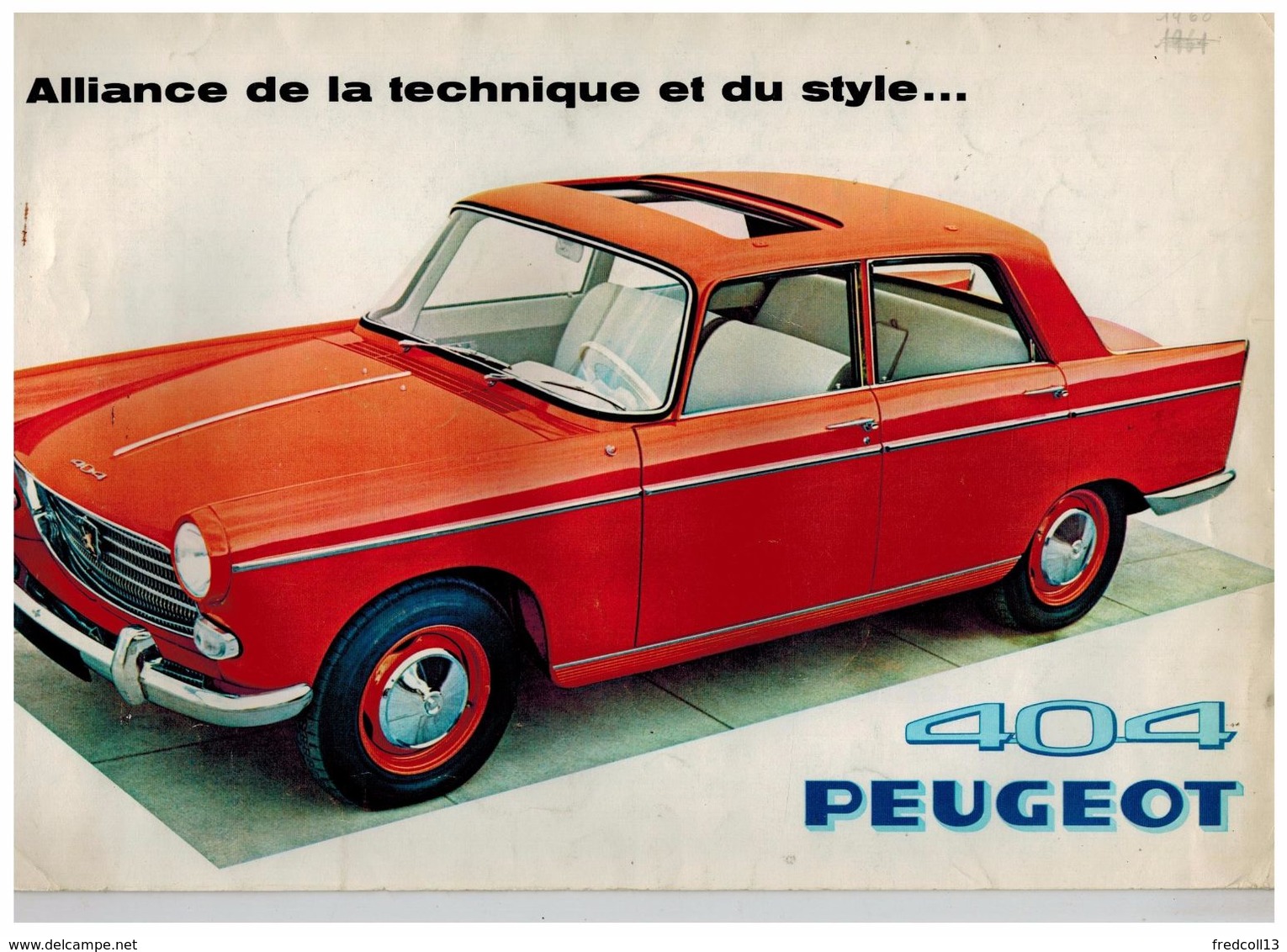 PEUGEOT 404 CATALOGUE 3 VOLETS 1960 Format 31 X 20.5 FRANCE - Publicidad