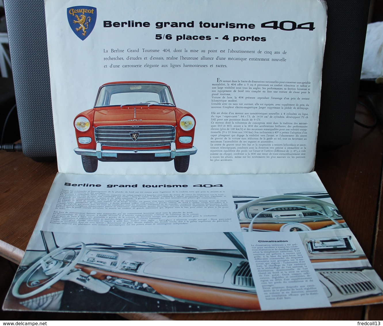 PEUGEOT 404 CATALOGUE 3 VOLETS 1960 Format 31 X 20.5 FRANCE - Publicidad