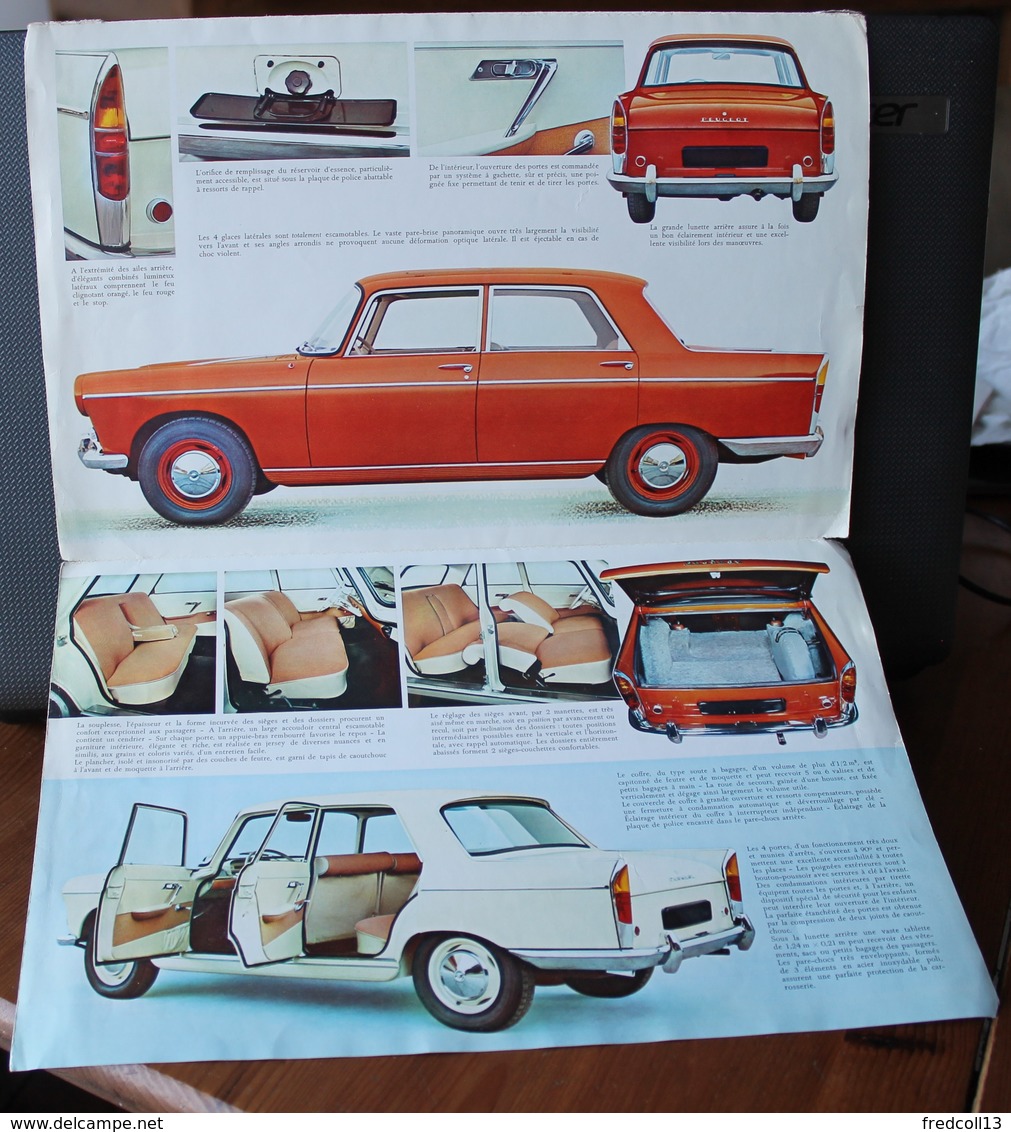 PEUGEOT 404 CATALOGUE 3 VOLETS 1960 Format 31 X 20.5 FRANCE - Publicidad