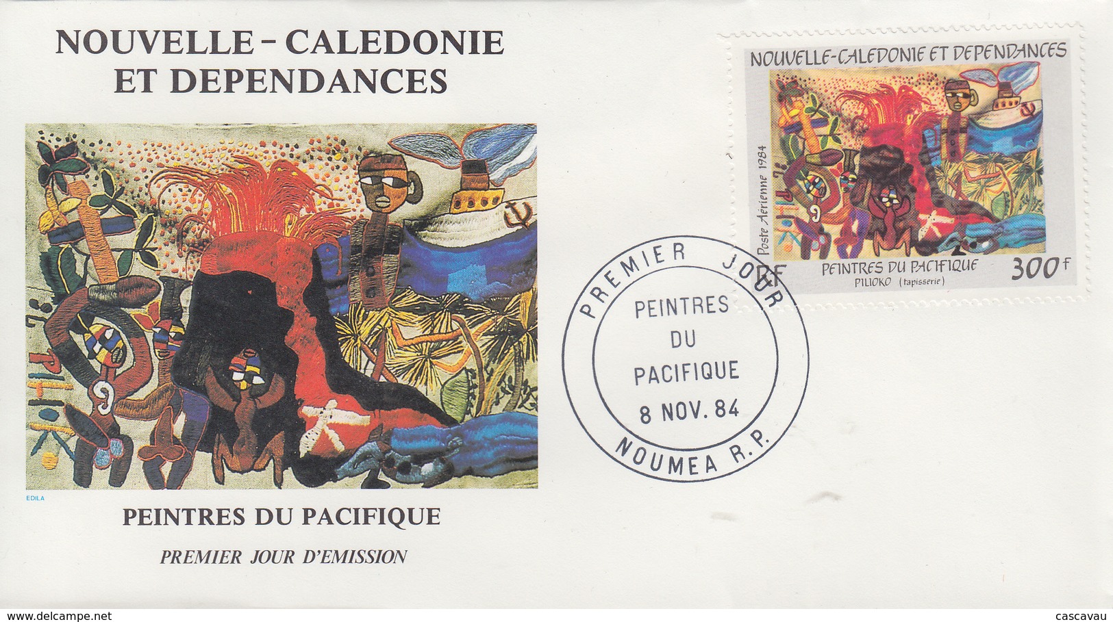 Enveloppe  FDC  1er Jour   NOUVELLE CALEDONIE   Oeuvre  De   Peintres  Du   Pacifique   1984 - FDC