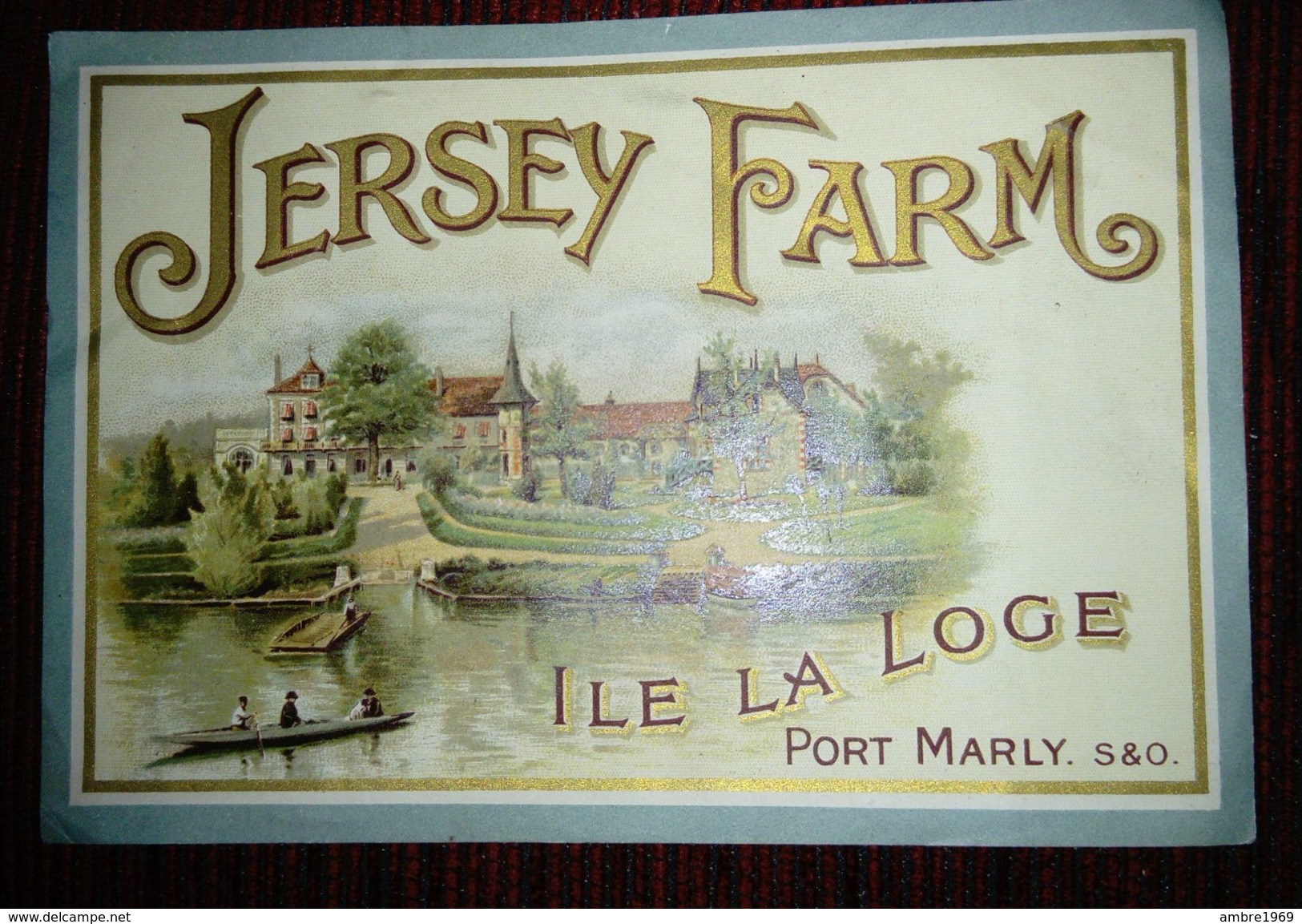 Etiquette ILE LA LOGE PORT MARLY Pour Marque Jersey Farm - Publicités