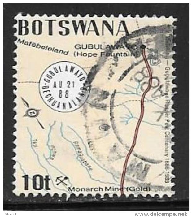 Botswana, Scott # 436 Used Runner Post Route, 1988 - Botswana (1966-...)