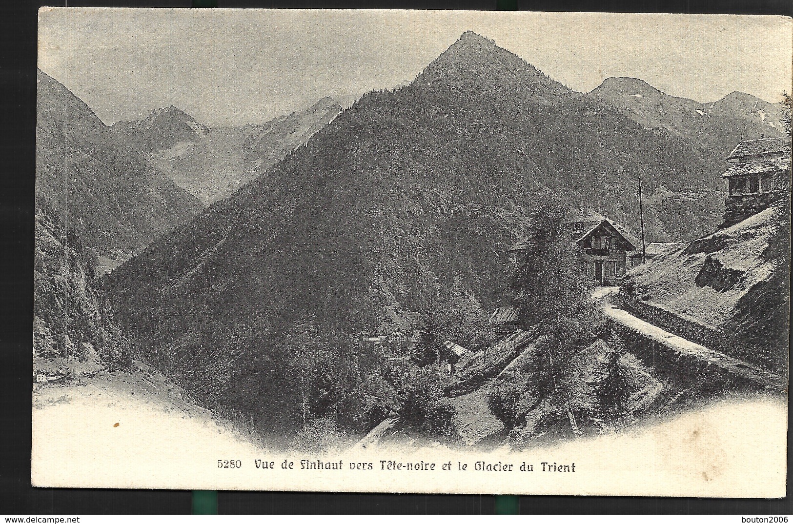 Vue De Finhaut Finshauts Vers Tete Noire Et Glacier Du Trient - Finhaut