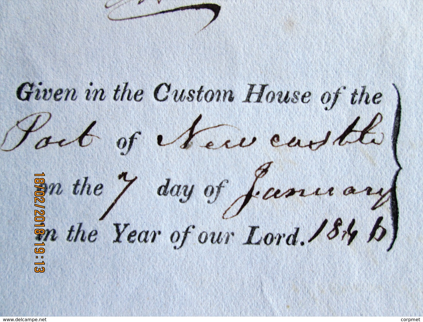 UK - 1846 NEWCASTLE Officers Of Her Majesty Queen Victoria Giving Certificate Of NO PESTILENCE, PLAGUE Nor Any CONTIGOUS - Documenti Storici