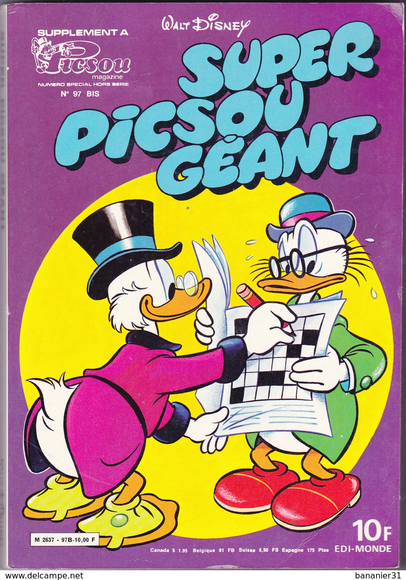 SUPER PICSOU GEANT  N°97 BIS ¤ 03/1980 ¤ Supplément Hors Série De PICSOU MAGAZINE - Cruciverbiste - Picsou Magazine