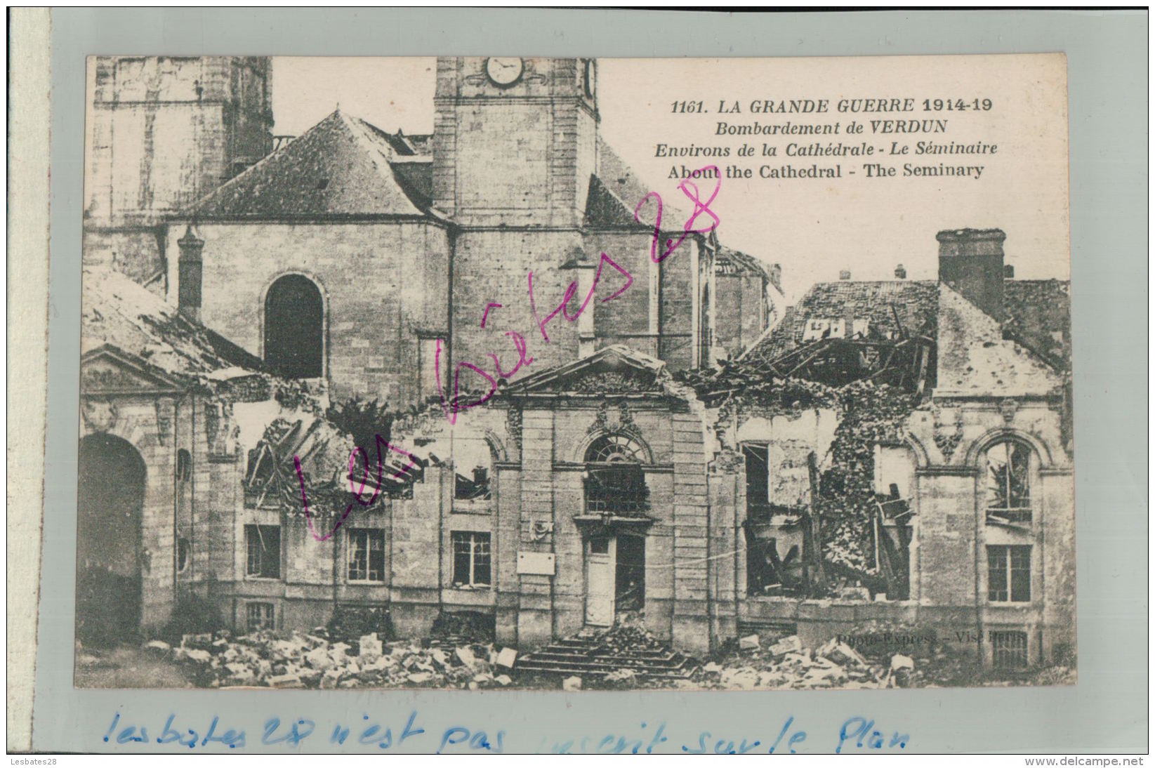 CPA  55   MILITARIA LA GUERRE 1914-18-19   BOMBARDEMENT  DE VERDUN  Environs De La Cathédrale , Le Séminaire  FEVR 2018  - Verdun