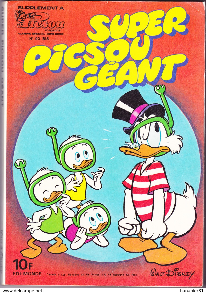 SUPER PICSOU GEANT  N° 90 BIS ¤ 08/1979 ¤ Supplément Hors Série De PICSOU MAGAZINE - Plongée Sous Marine Plongeur - Picsou Magazine