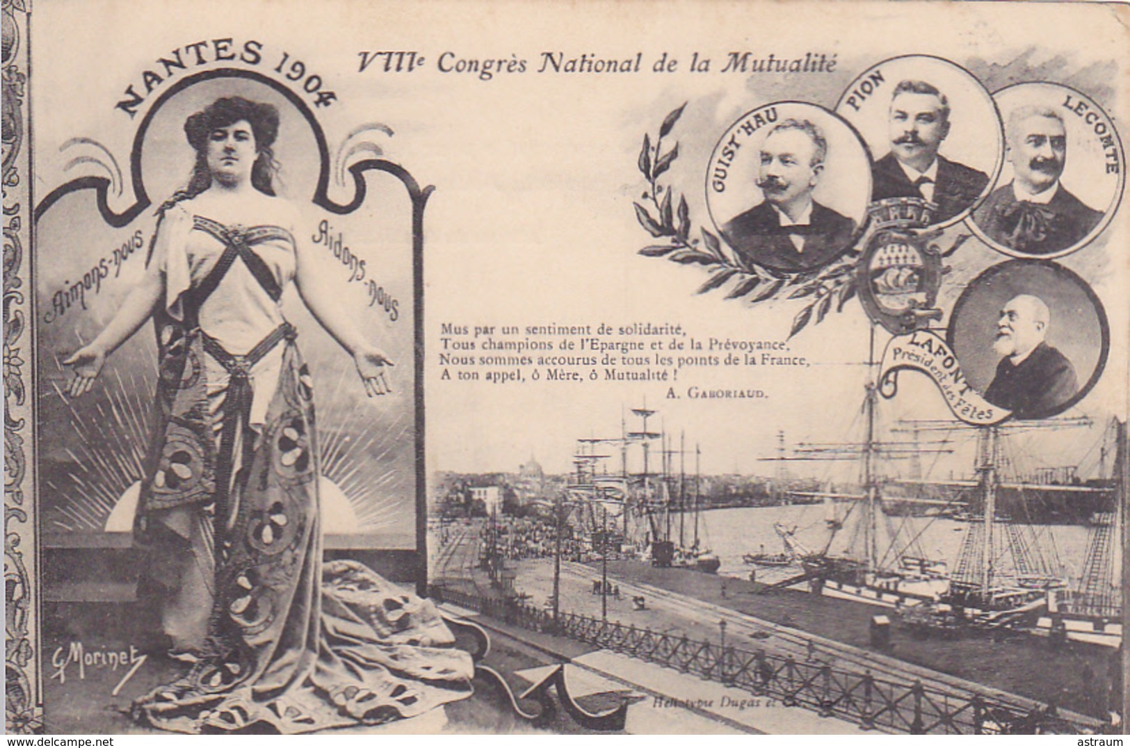 Cpa-44-nantes-VIIIe Congres National De La Mutualité En 1904 (poeme De A.Gaboriaud )-edi Dugas - Nantes