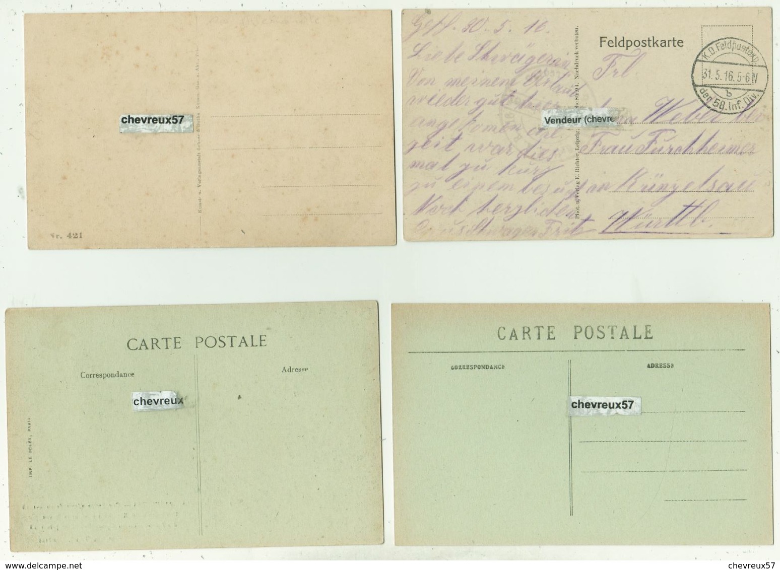 LOT DE 50 CPA - 1914-1916 - Série 1 - 5 - 99 Postcards