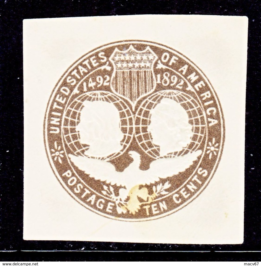 US CUT  SQUARE  U 351      *   1893  ISSUE  COLUMBIA  EXPO. - ...-1900