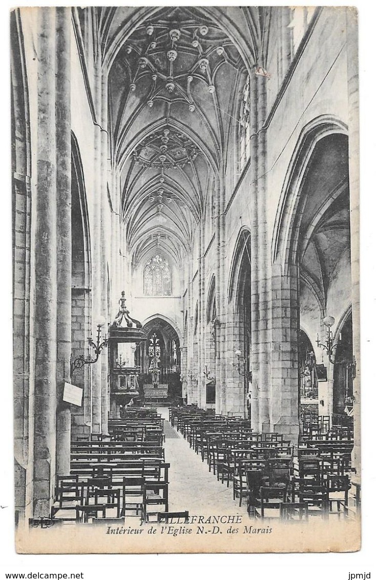 69 - VILLEFRANCHE - Intérieur De L'Eglise N.-D. Des Marais - Ed. ELD N° 7 - 1915 - Villefranche-sur-Saone