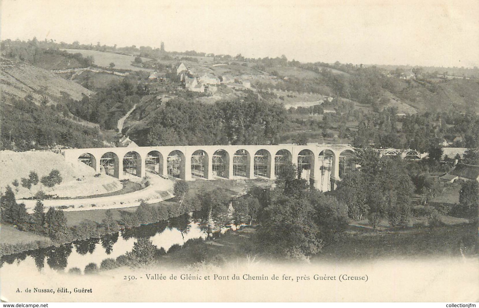 CPA FRANCE 23 " Près De Guéret, Vallée De Glénic Et Pont Du Chemin De Fer" - Autres & Non Classés