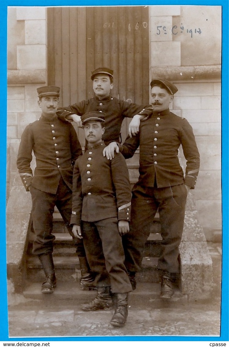 PHOTO Photographie Militaire Militaria 1912 - 4 Soldats De La "5e Cie" - War, Military