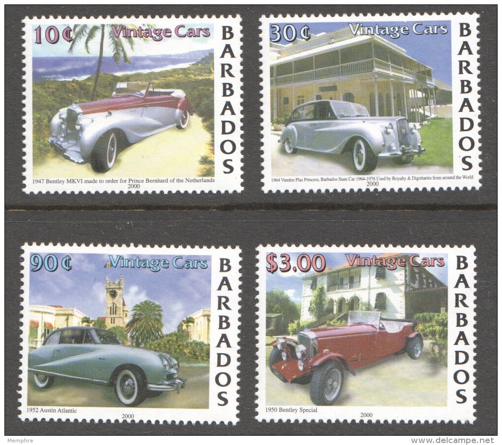 BARBADOS 2000   Bentley And Austin Vintage Cars  - UM -MNH - Barbados (1966-...)