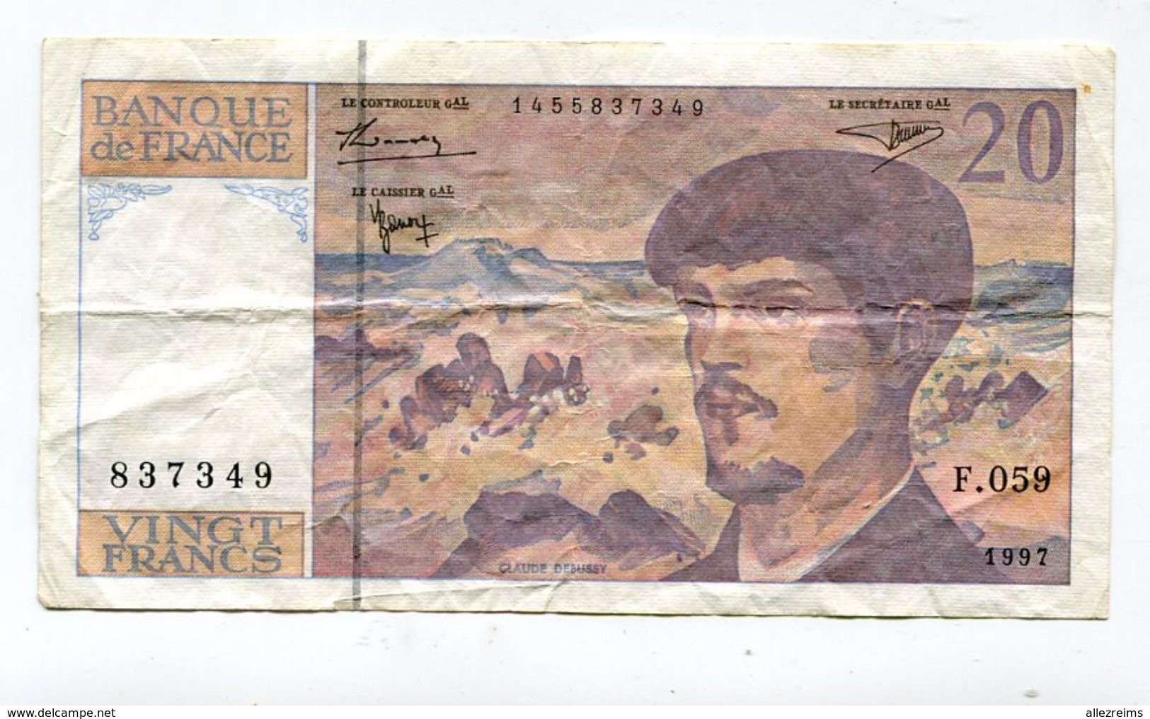 Billet De 20 F 1997   :   DEBUSSY         A   VOIR   !!! - 20 F 1980-1997 ''Debussy''