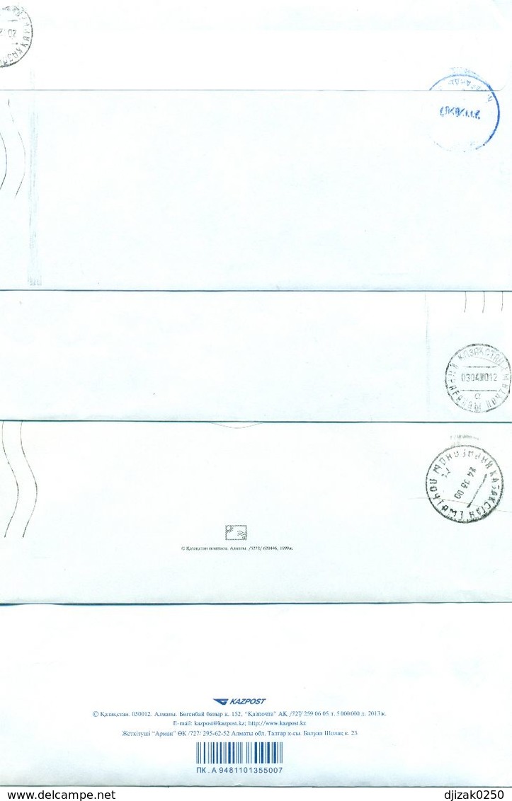 Kazakhstan.Four Nvelope Passed The Mail. One Envelope Registered. - Kazakhstan