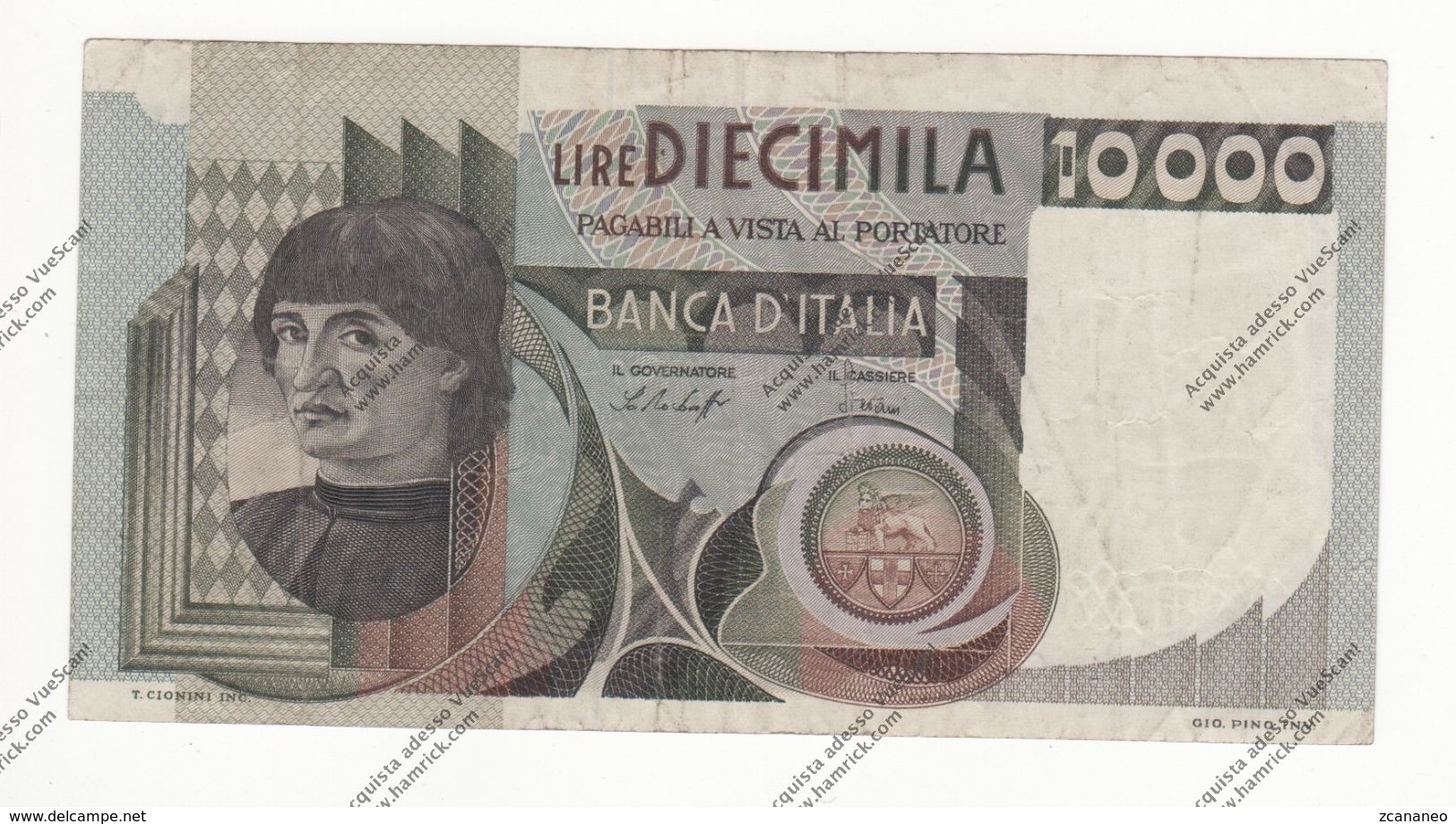 BANCONOTA DA 10.000 LIRE MACCHIAVELLI REP. ITALIANA - - 1000 Lire