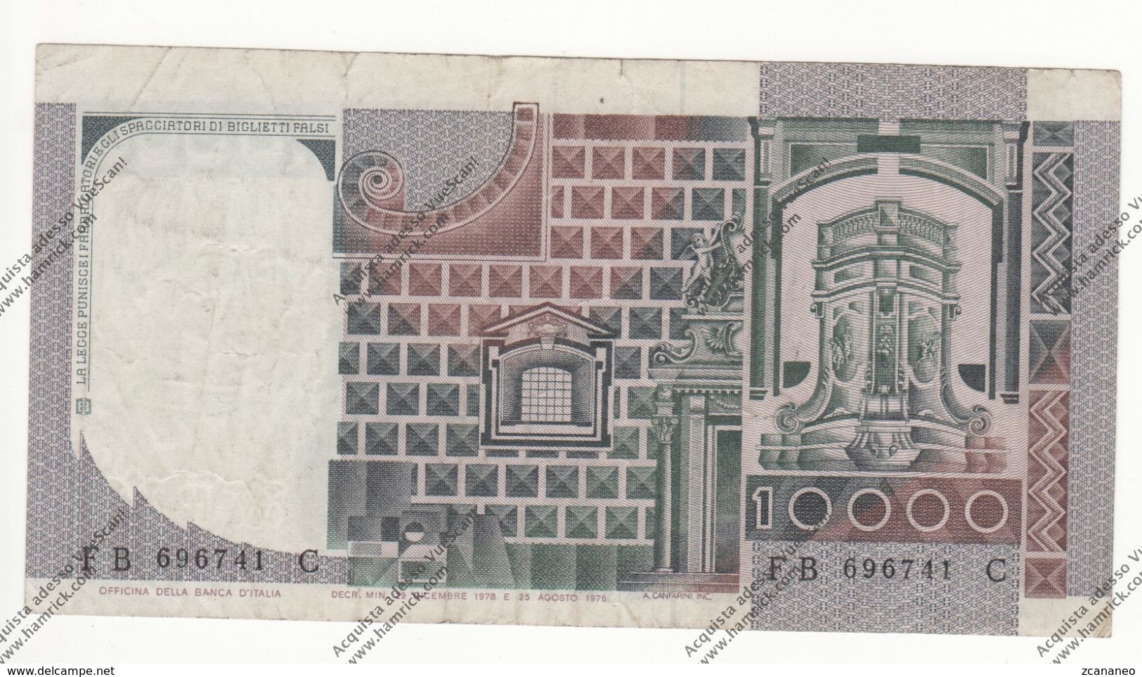 BANCONOTA DA 10.000 LIRE MACCHIAVELLI REP. ITALIANA - - 1000 Lire