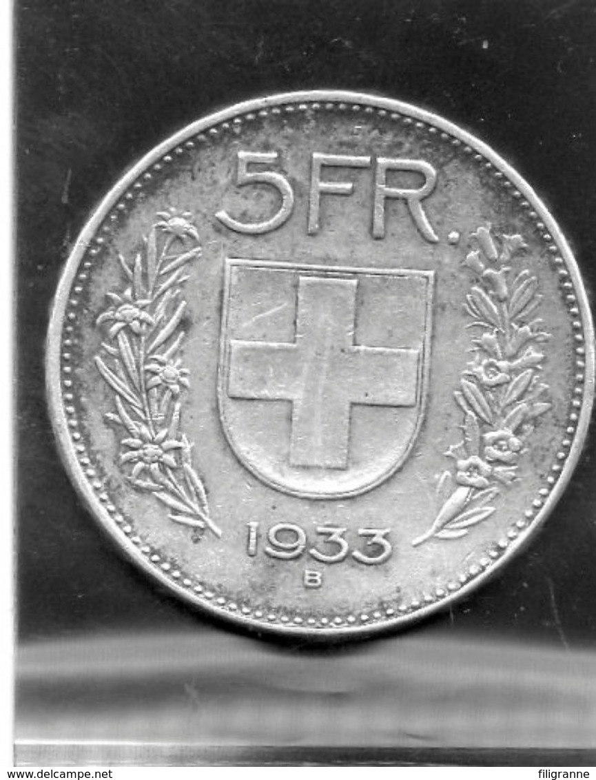 5 Francs En Argent De 1933 - Autres & Non Classés